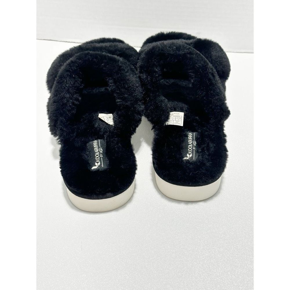 Koolaburra Fuzz-On Faux Fur Sandal Slippers Slide On Black White Women’s Size 12 - Picture 6 of 13